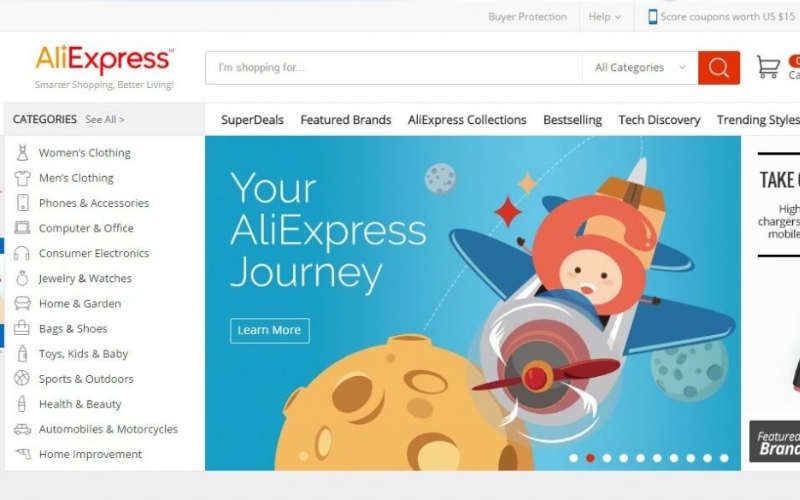 web nhập hàng Aliexpress